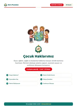 20 Kasım Dünya Çocuk Hakları Günü Seti önizlemesi