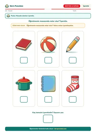 Öğretmenin Masası yaprağı önizlemesi