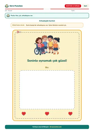 Arkadaşlık Kartım yaprağı önizlemesi