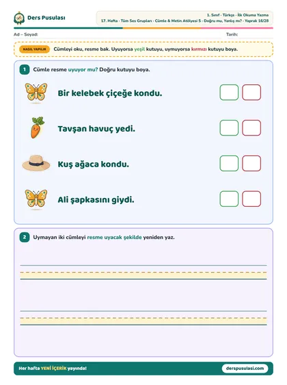 Doğru mu, Yanlış mı? yaprağı önizlemesi