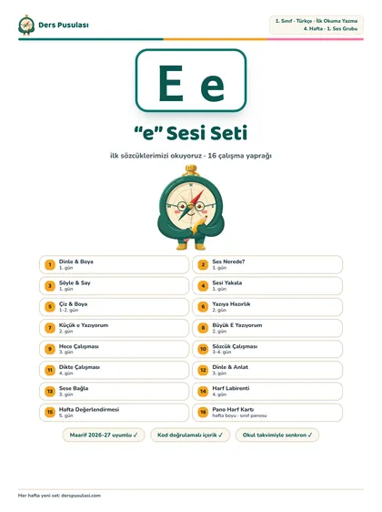 “e” Sesi Seti önizlemesi