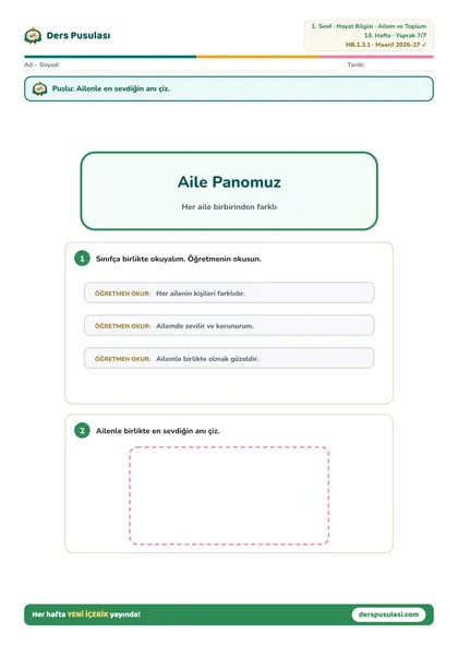 Aile Panosu yaprağı önizlemesi