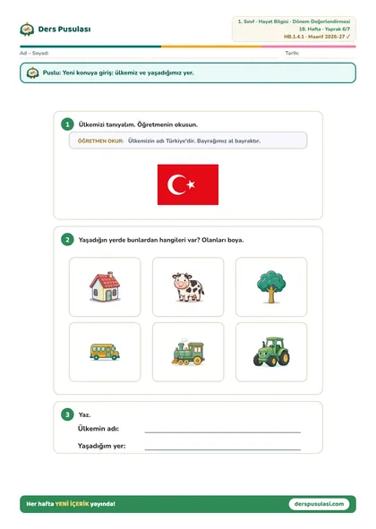 Yaşadığım Yer yaprağı önizlemesi