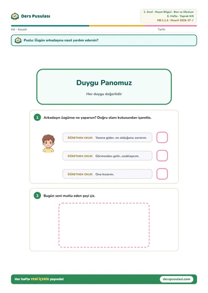 Duygu Panosu yaprağı önizlemesi