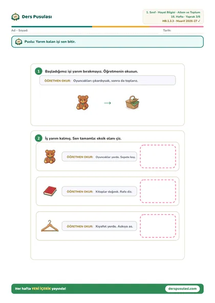 İşi Tamamla yaprağı önizlemesi