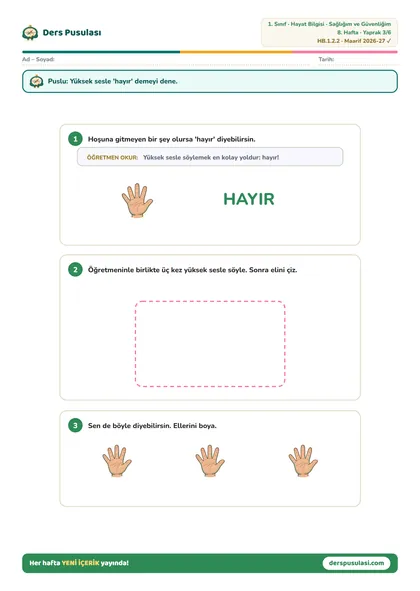 Hayır Diyebilirim yaprağı önizlemesi