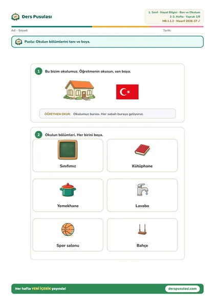 Okulumda Neler Var? yaprağı önizlemesi