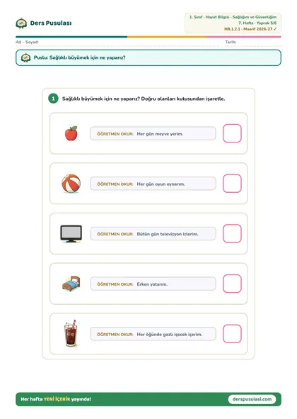 Sağlıklı Büyüyorum yaprağı önizlemesi