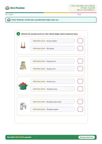 Okulun Kuralları yaprağı önizlemesi