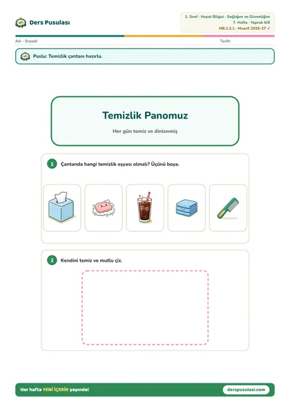 Temizlik Panosu yaprağı önizlemesi