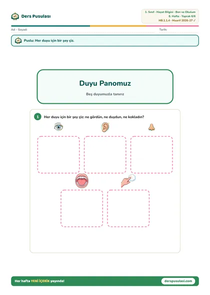 Duyu Panosu yaprağı önizlemesi