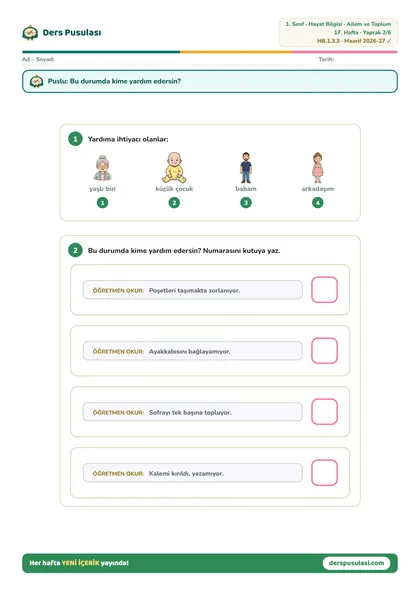 Kime Yardım Ederim? yaprağı önizlemesi