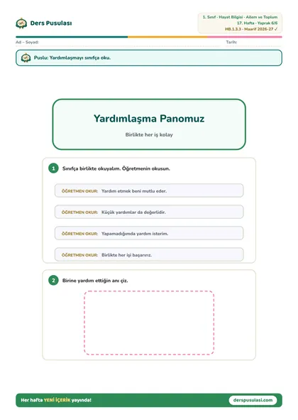 Yardımlaşma Panosu yaprağı önizlemesi