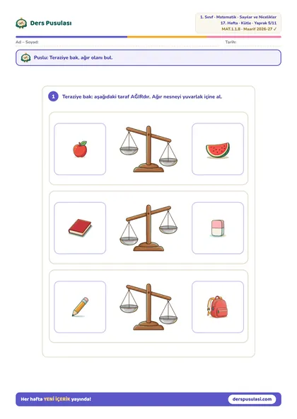 Hangisi Daha Ağır? yaprağı önizlemesi