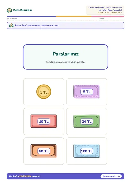 Pano: Paralarımız yaprağı önizlemesi