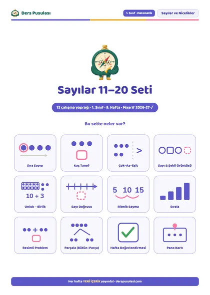 Sayılar 11–20 Seti önizlemesi