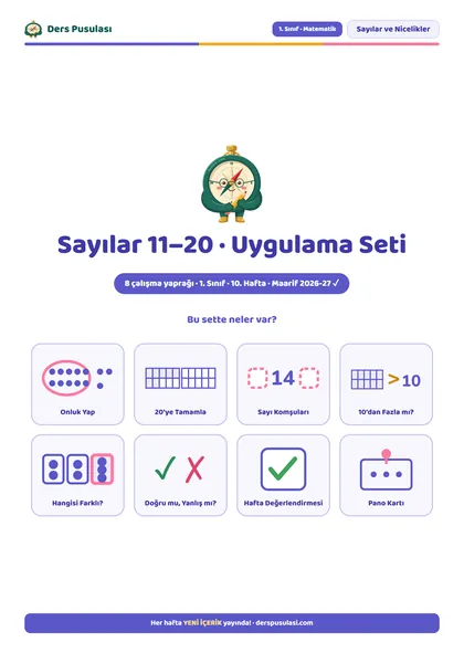 Sayılar 11–20 · Uygulama Seti önizlemesi