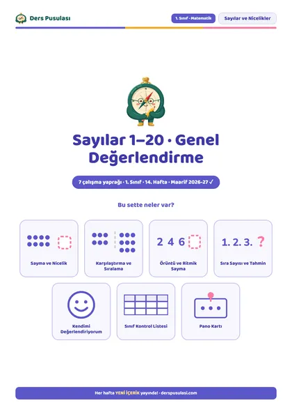 Sayılar 1–20 · Genel Değerlendirme önizlemesi