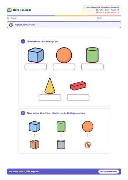 Geometrik Cisimler yaprağı önizlemesi