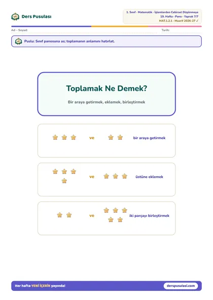 Pano: Toplamak Ne Demek? yaprağı önizlemesi