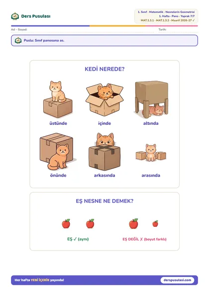 Pano: Nerede? yaprağı önizlemesi
