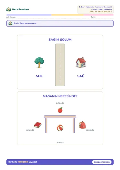 Pano: Sağım Solum yaprağı önizlemesi
