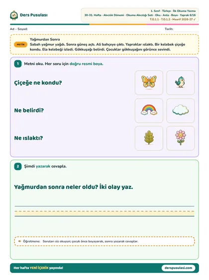 Oku · Anla · Boya yaprağı önizlemesi