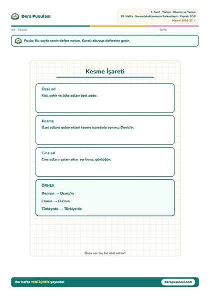 Defter Notu yaprağı önizlemesi