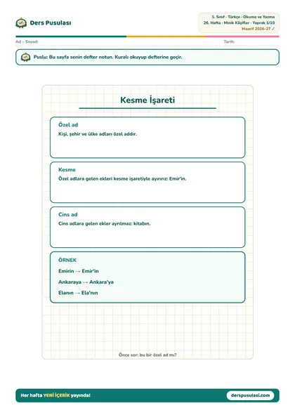 Defter Notu yaprağı önizlemesi