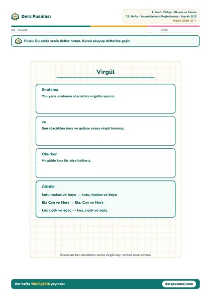 Defter Notu yaprağı önizlemesi