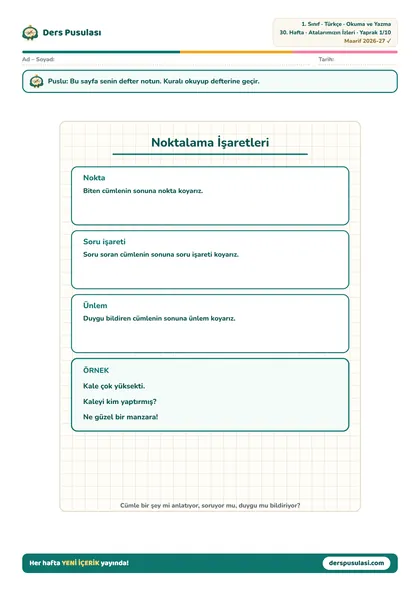 Defter Notu yaprağı önizlemesi
