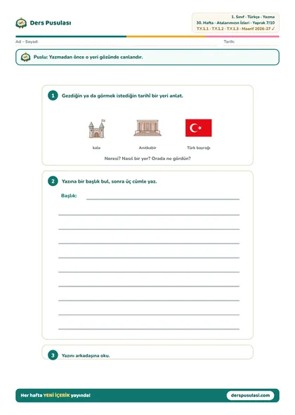 Yazma Atölyesi yaprağı önizlemesi