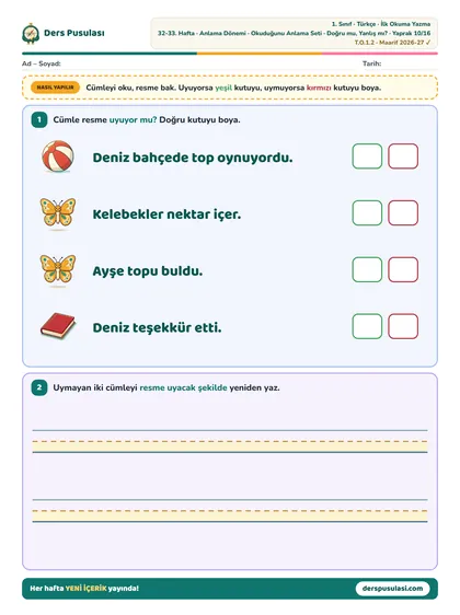 Doğru mu, Yanlış mı? yaprağı önizlemesi