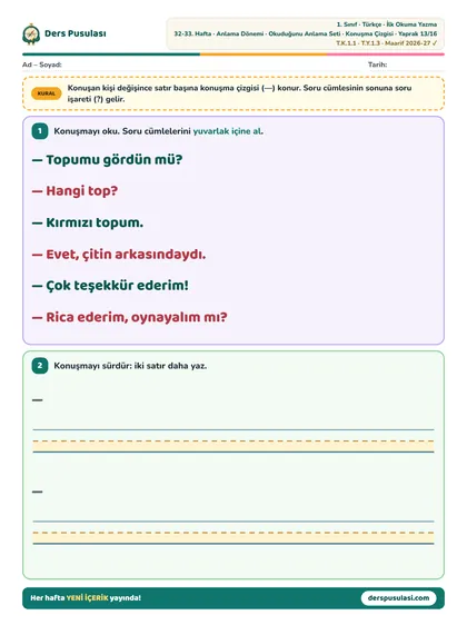 Konuşma Çizgisi yaprağı önizlemesi