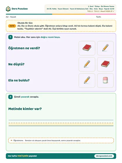 Oku · Anla · Boya yaprağı önizlemesi
