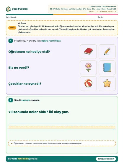 Oku · Anla · Boya yaprağı önizlemesi