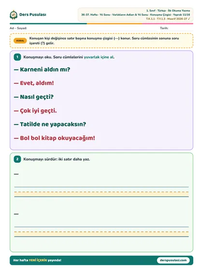 Konuşma Çizgisi yaprağı önizlemesi