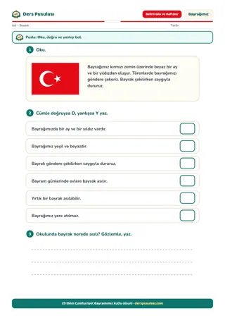Bayrağımızı Tanıyalım yaprağı önizlemesi