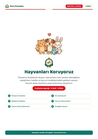 4 Ekim Hayvanları Koruma Günü Seti (2. Sınıf) önizlemesi