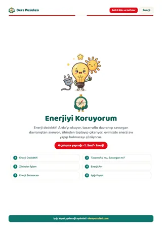 Enerji Tasarrufu Haftası Seti (2. Sınıf) önizlemesi