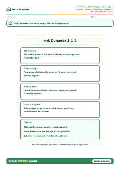 Defter Notu yaprağı önizlemesi