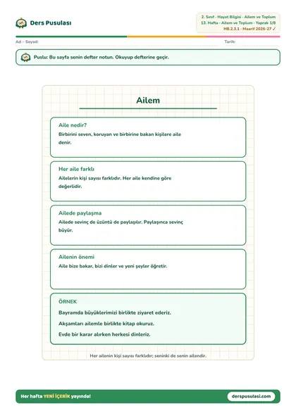 Defter Notu yaprağı önizlemesi