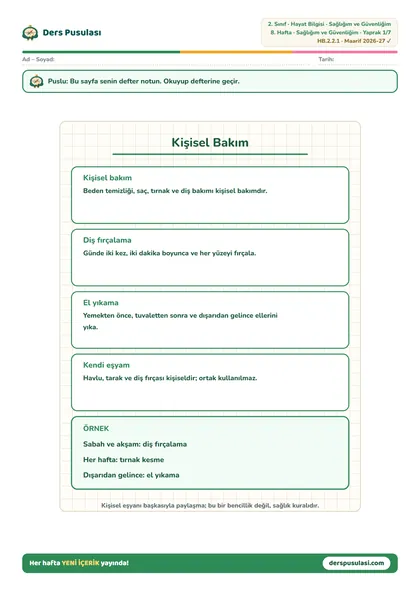 Defter Notu yaprağı önizlemesi