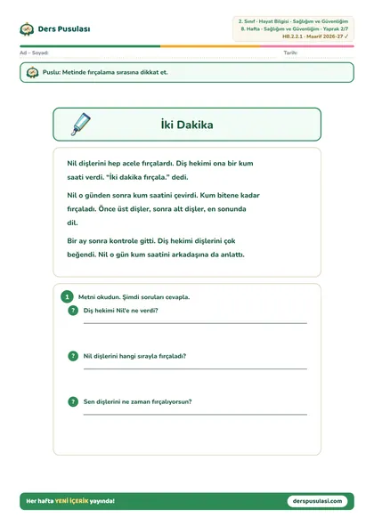 İki Dakika yaprağı önizlemesi