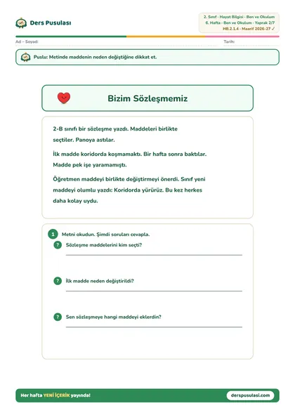 Bizim Sözleşmemiz yaprağı önizlemesi