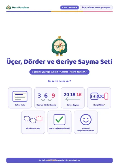 Üçer, Dörder ve Geriye Sayma Seti önizlemesi