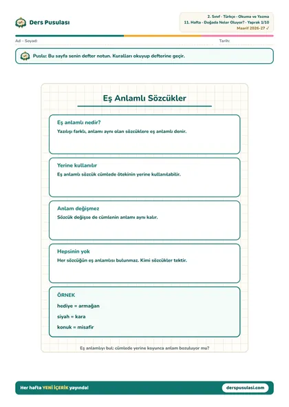 Defter Notu yaprağı önizlemesi
