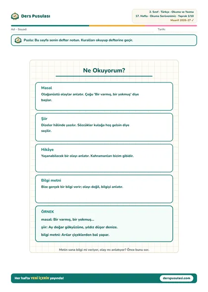 Defter Notu yaprağı önizlemesi