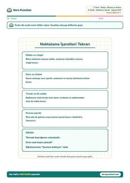 Defter Notu yaprağı önizlemesi