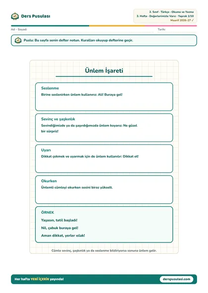 Defter Notu yaprağı önizlemesi
